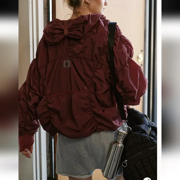 Free People Movement Happy Camper Ruched Jacket Wind Breaker Pullover - Picture 2 of 14